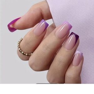 Purple French Tip Press-On Nails